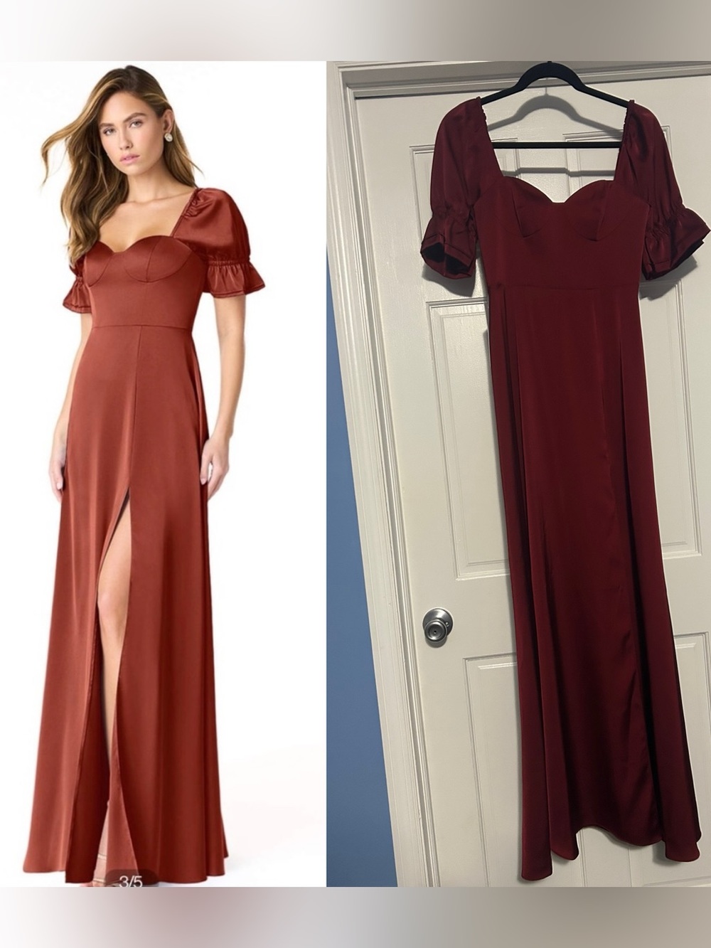 NWT Azazie Harlie size 2 pomegranate red bridesmaid dress wedding prom gown